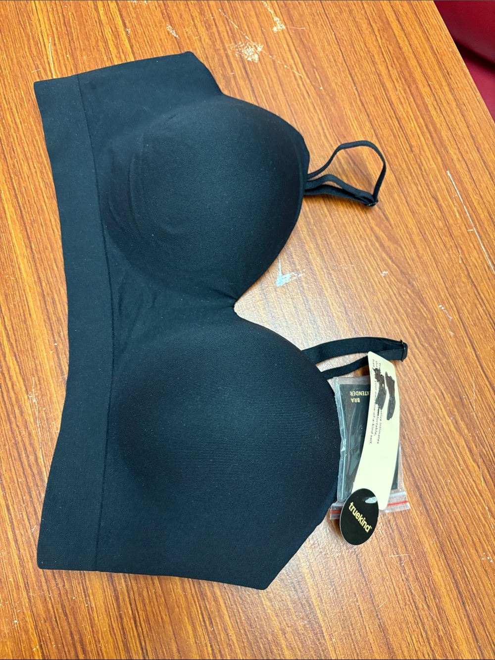 Strapless Black T-Shirt Bra with Smooth Molded Cups(34B)#0010